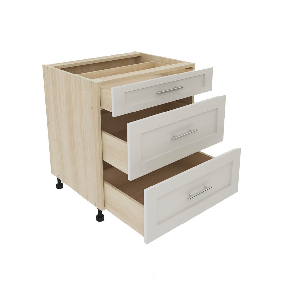 THREE DRAWER BASE CABINETS | B3D - OXFORD WHITE (LQ-21704)